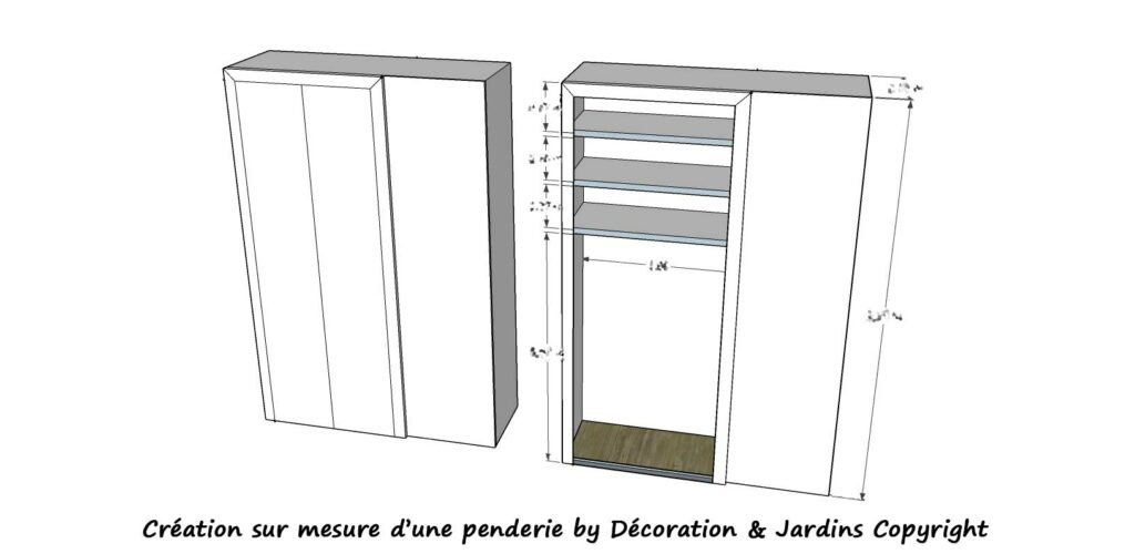 Plan de la penderie sur mesure by Décoration et Jardins